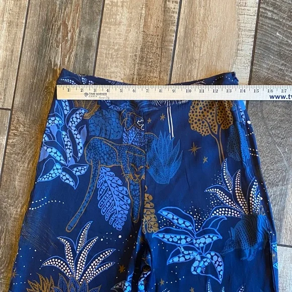 FARM Rio Night Jungle Navy Blue Flare Pants 🆕 - Picture 9 of 13